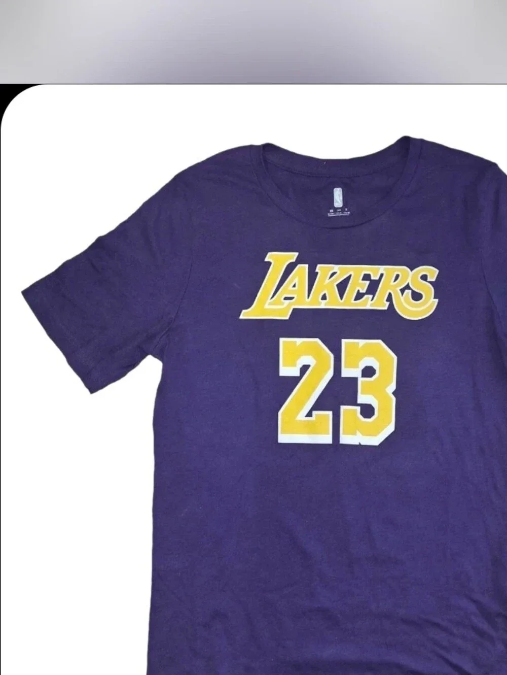 LeBron James #23 Lakers Purple NBA Tee Youth L 14/16